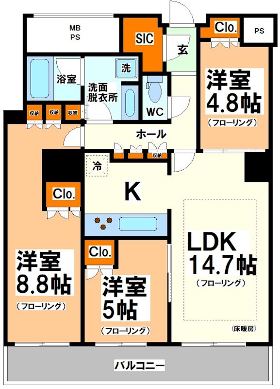 ザ・パークハウス西新宿タワー60 間取り図