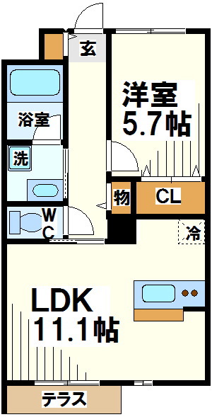 アンビエンテ調布Ｂ  間取り