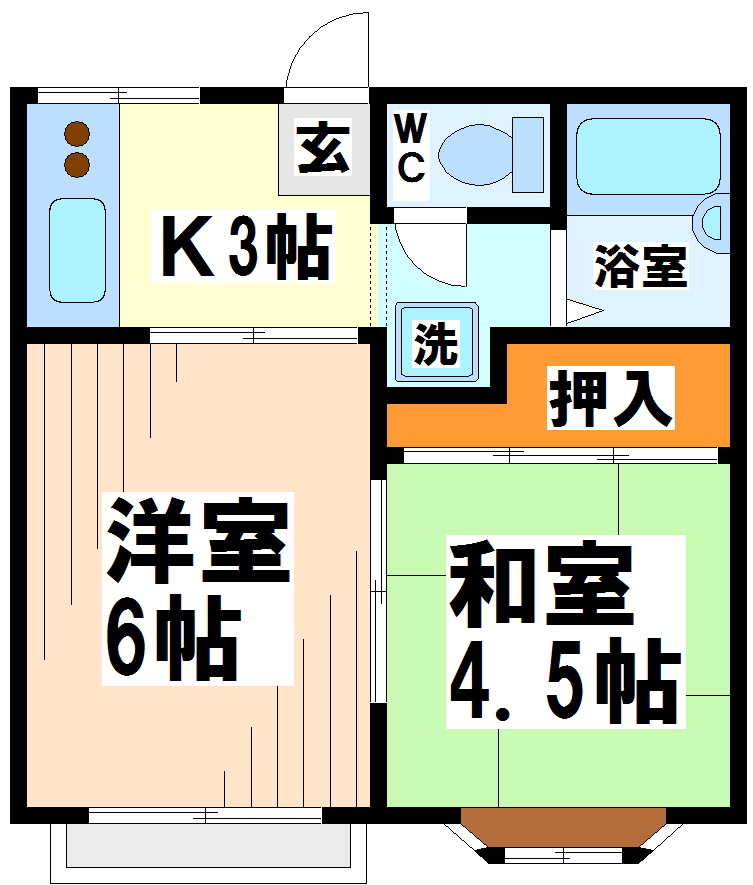 山栄ロイヤルハイツ  205号室 間取り