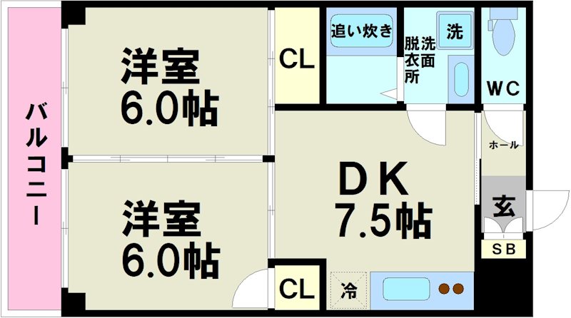 グランデュール富士見町Ａ棟 間取り