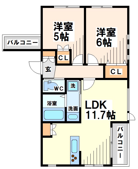 エルミタージュ武蔵野 202号室 間取り