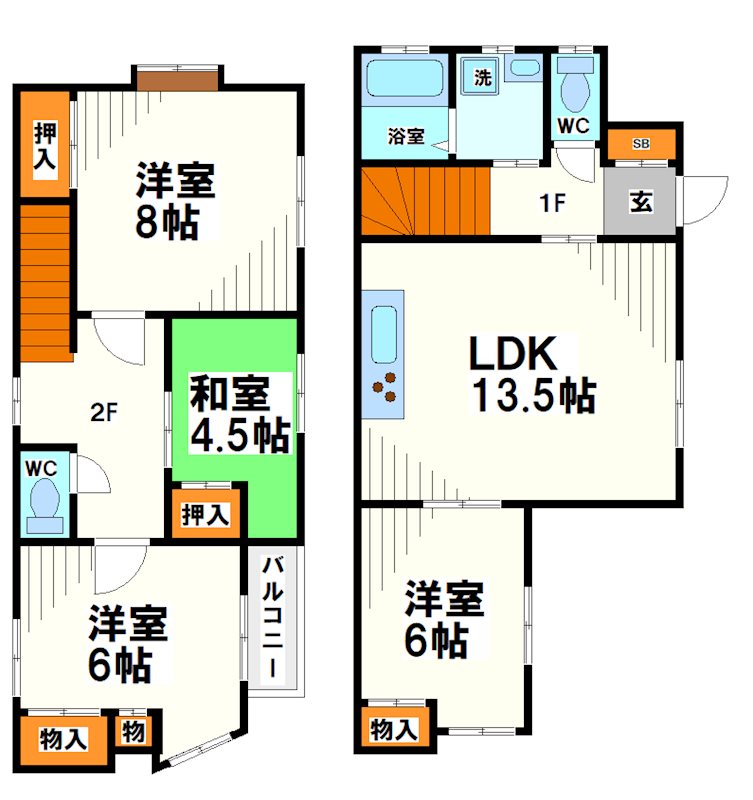 上石原3丁目戸建 間取り図