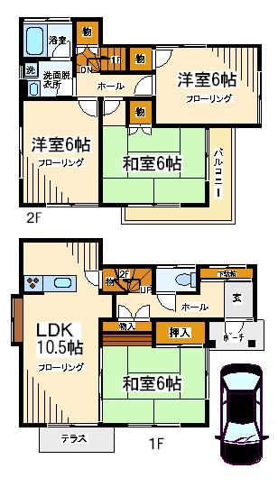 柴崎貸家2号棟  間取り