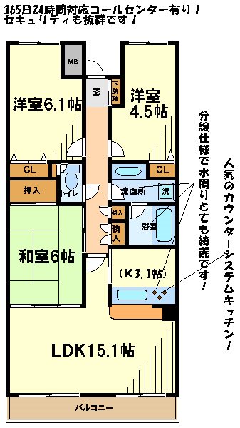 調布パークハウス   間取り