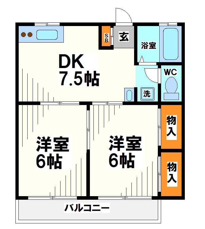 第3ハイツ城所  間取り