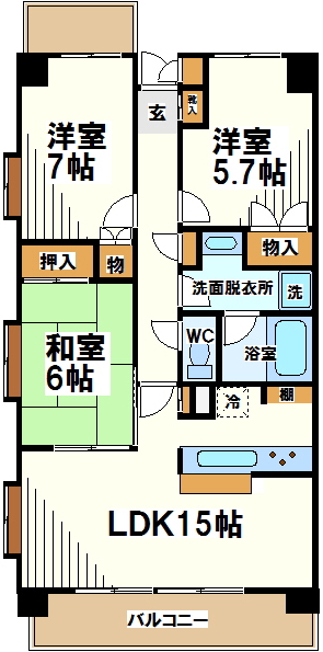 つつじヶ丘エクセルハイツⅢ  間取り