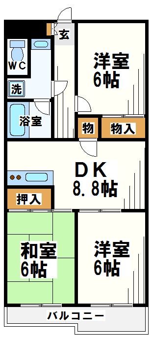 ベルジュールオーシャン 間取り図