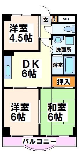 グリーンハイム是政 間取り図