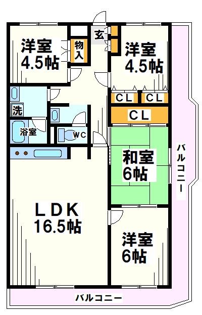 ライオンズマンション調布　B棟  間取り図