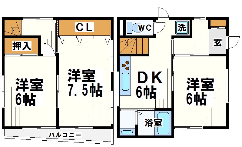 高田貸家  間取り