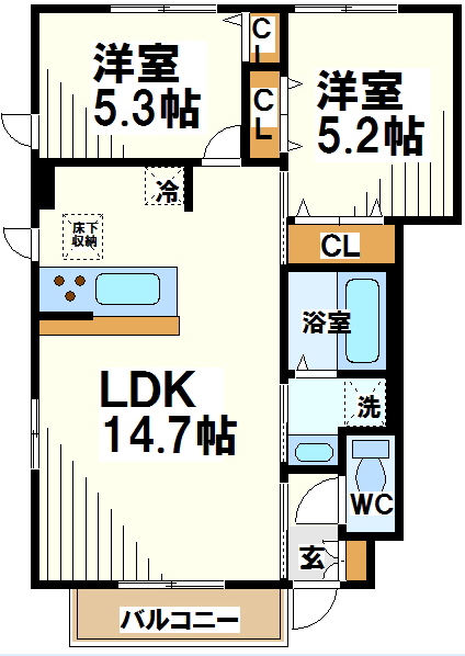 クレセントフラットI  間取り