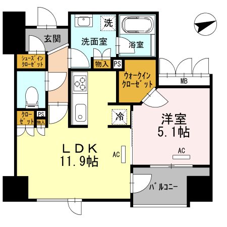 プレミスト調布駅前ブリリアントプレイス　 間取り図