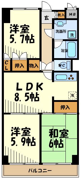 グランドール武戸野 間取り