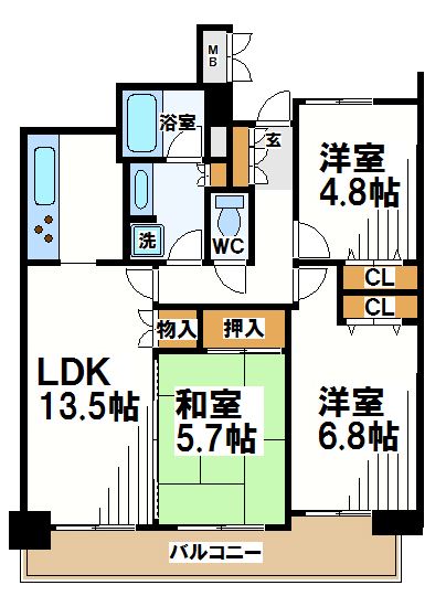 サンヴェール調布多摩川  間取り