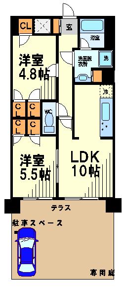 コンフォラス京王多摩川  間取り