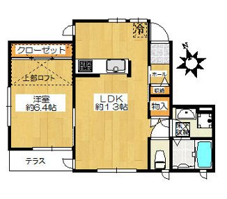 カーサデルソルＢ棟  間取り