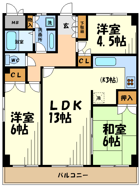 フィセル調布S館  間取り