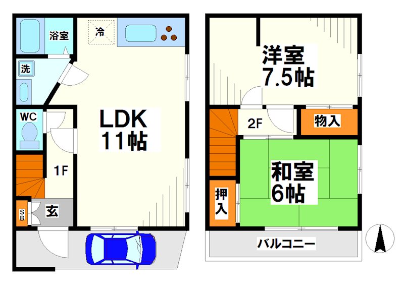多摩川3丁目戸建  間取り