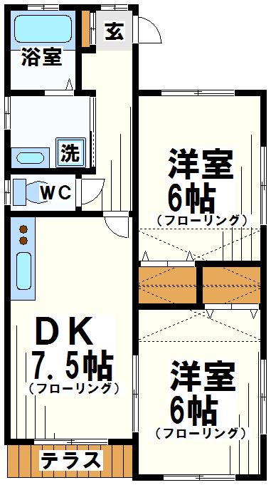 国領町7丁目貸家 間取り