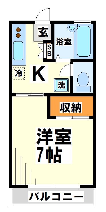 シャンブルＡ   間取り
