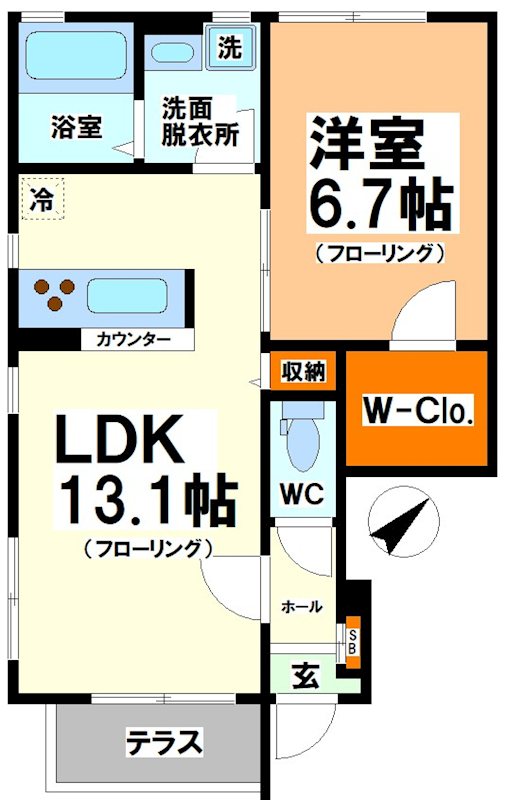 un charme nishihara(アンシャルム西原） 間取り