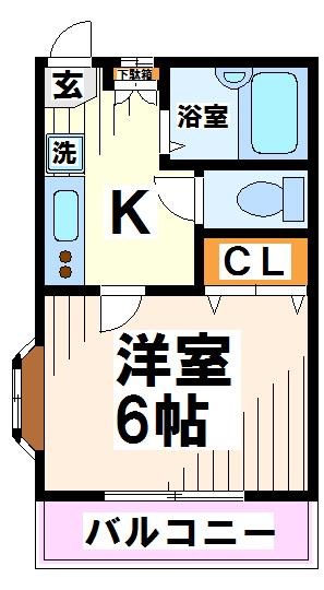 朝日二番館　【東京外国語大学受験生事前予約可能物件】  間取り