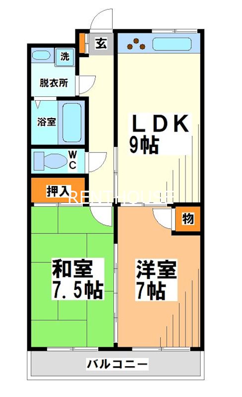 内田マンションⅢ  間取り