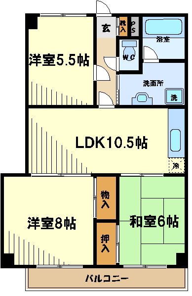 シャルム西山  間取り