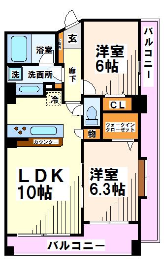 フルーリー府中 間取り