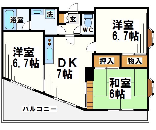 ベルジュールオーシャン  間取り