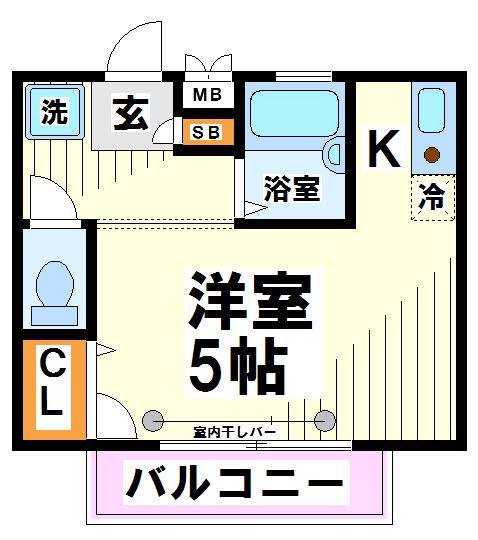 ボヌールあさひ 　当社管理物件　【東京外国語大学受験生事前予約可能物件】   間取り