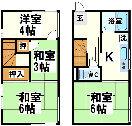 蓮井貸家   間取り