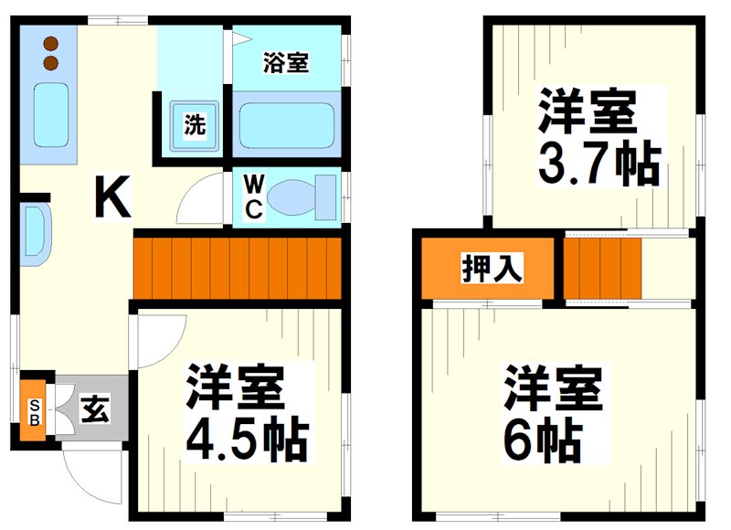 染地2丁目貸家 間取り
