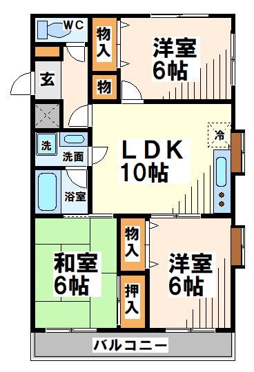 谷ハイツ  間取り