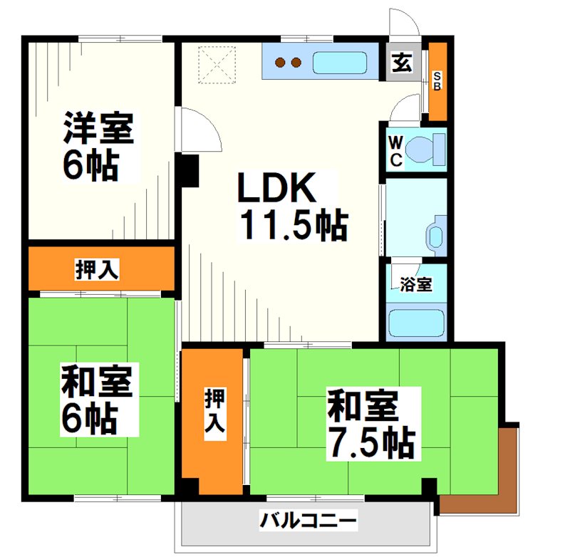 グランドール戸井田 【当店限定物件】  間取り