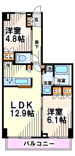 京王府中テラス  間取り