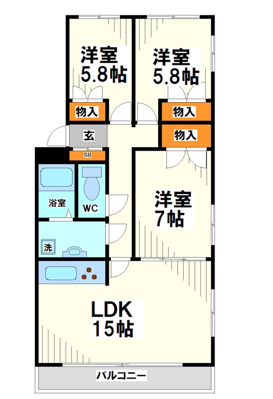 グリューンベルグ生田  間取り