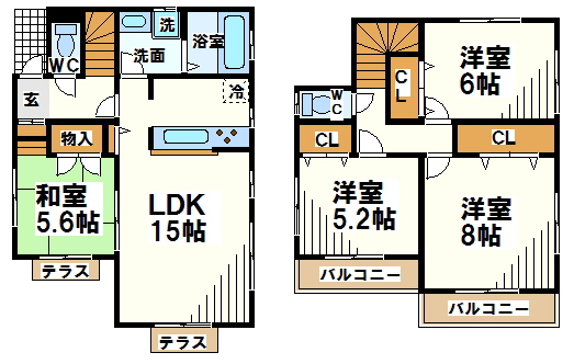 府中市白糸台戸建（ＳＨＵＫＵＲＡ）  間取り