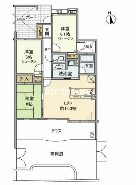 レクセルマンション武蔵野台  間取り