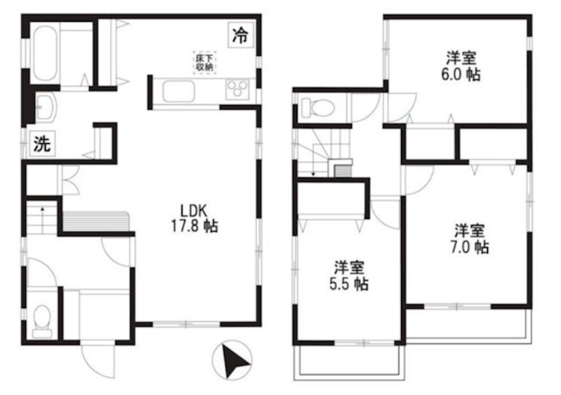 府中市白糸台戸建（ＳＨＵＫＵＲＡ）  間取り