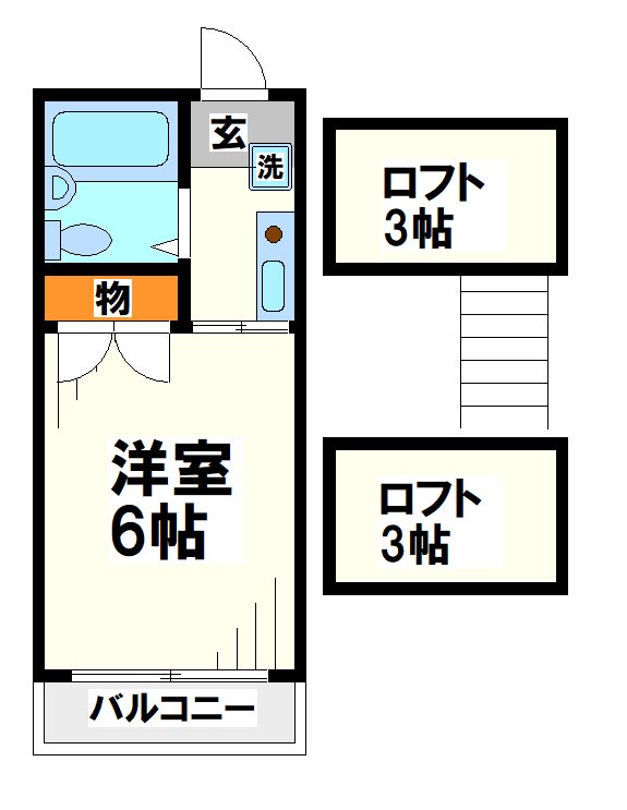飛田給コーポ　東京外国語大学＆電気通信大学受験生事前予約可能物件 間取り