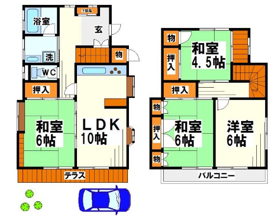 菊野台2丁目貸家 間取り