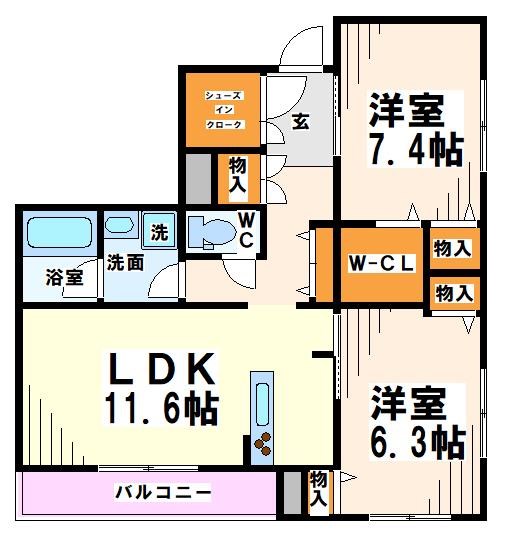 Ｋ＆Ｙみやまち 　4/9退去 間取り