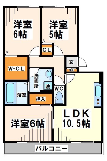 セジュール是政  間取り