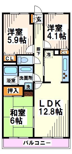 コルベイユ天神  間取り