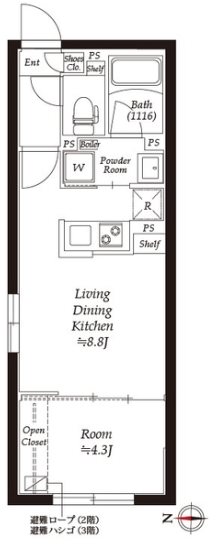 グローリオシェルト永福町 間取り