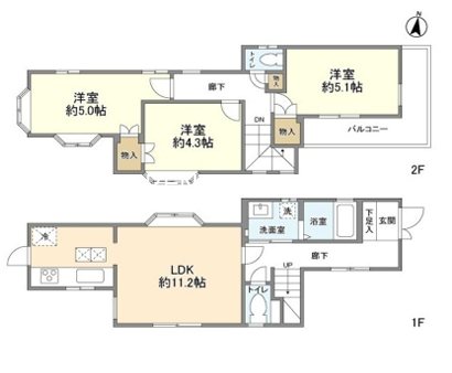 押立町4丁目貸家  間取り