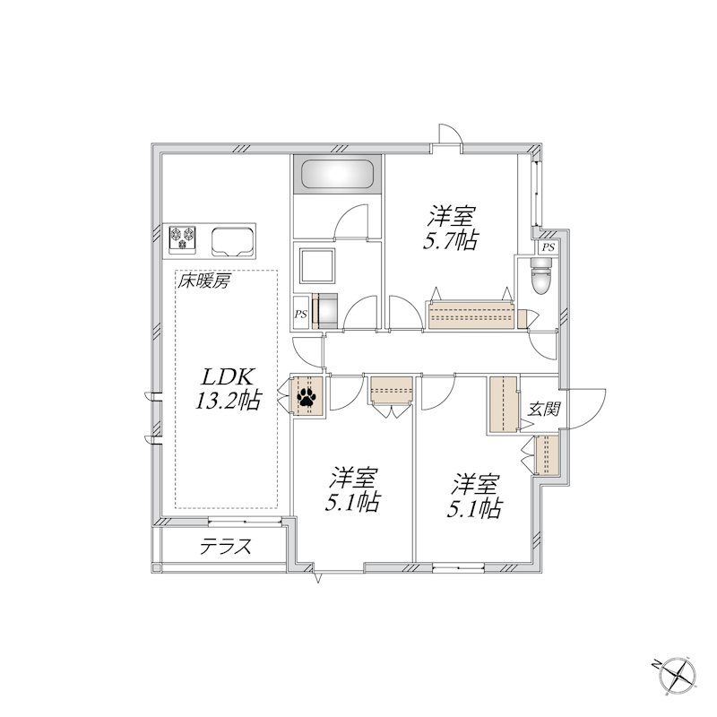 （仮称）下高井戸5丁目メゾン東棟 間取り