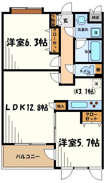 ラヴェーヌ  間取り
