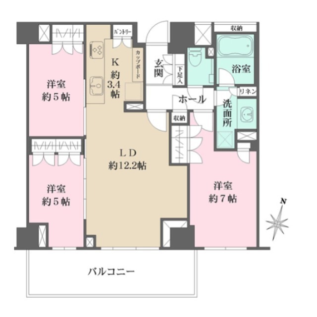 407号室 間取り